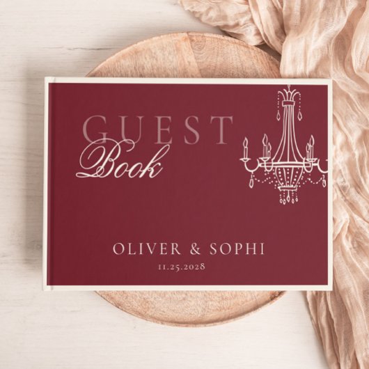 Livre D'or Old Money theme Deep Red Retro Wedding