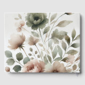 Livre D'or Olive et Mariage floral rose pâle (Verso)