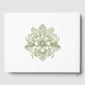 Livre D'or Olive Green French Flourish Arch Wedding (Verso)