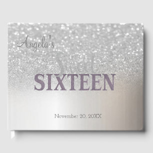 Livre D'or Ombre Bokeh Paillettes Argent Elégantes ,Douce 16