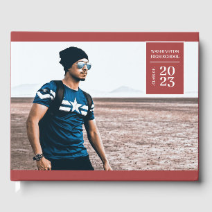 Livre D'or Onglet Photo simple Graduation Red Guest Book