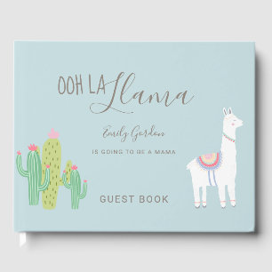 Livre D'or Ooh La Llama Baby shower Blue Succulents mignons