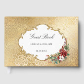 Livre D'or Opulence dorée Noël Mariage floral (Recto)