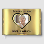 Livre D'or Or Bevellé Pour Toujours Dans Notre Coeur Funérail (Recto)