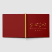 Livre D'or Or et Rouge Profond Couleurs Élégant Moderne Profe (Complet)