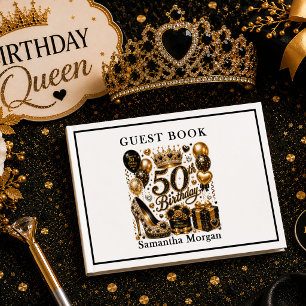 Livre D'or Or Glitter Black Luxe Cinquante Et Fabuleux Annive