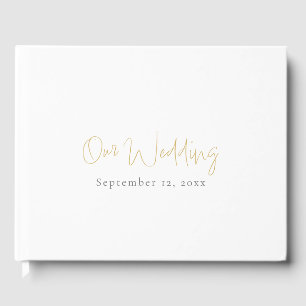 Livre D'or Or simple et moderne, mariage minimaliste