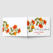 Livre D'or Orange Aquarelle Fleurs Jardin Mariage (Complet)