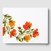 Livre D'or Orange Aquarelle Fleurs Jardin Mariage (Verso)