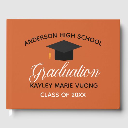 Livre D'or Orange Graduation Autograph Keepsaké 2025 Album (Recto)