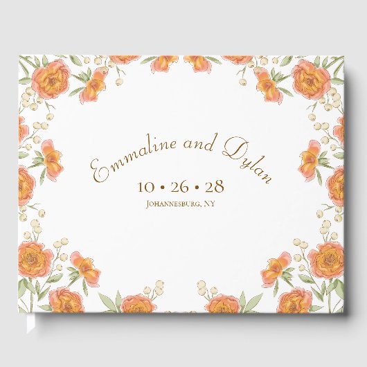 Livre D'or Orange Rose Wedding (Recto)
