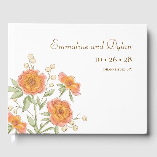 Livre D'or Orange Rose Wedding (Recto)