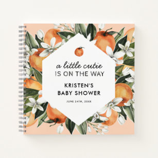 Livre d'or Orange Theme Little Cutie Baby shower