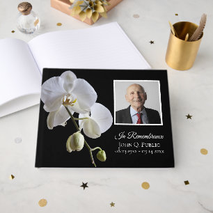 Livre D'or Orchidée blanche sur Black Funeral Photo