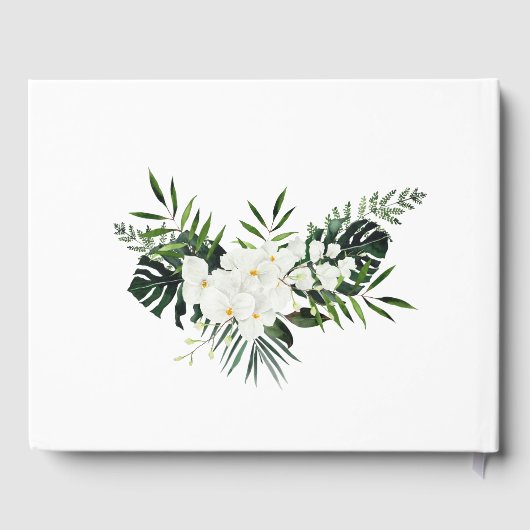 Livre D'or Orchidées blanches élégantes Shower de mariage boh (Verso)