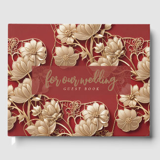 Livre D'or Oriental Art Deco Florals | Custom Wedding