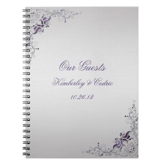 Livre d'or Ornate Purple Swirls (Devant)