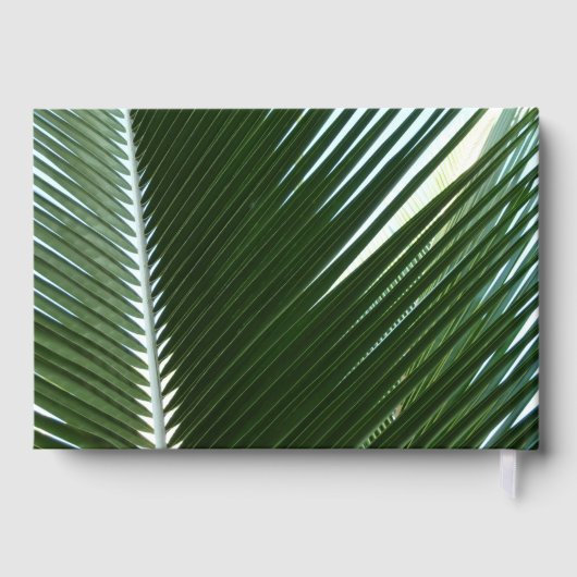 Livre D'or Overlapping Palm Fronds Tropical Green Abstract (Verso)