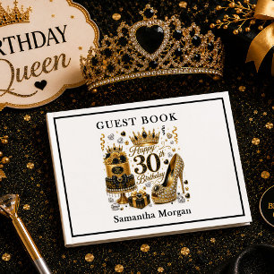 Livre d'or pailleté or noir et or 30ème invité