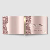Livre D'or Paillettes de rose doré élégant Script (Complet)