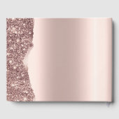 Livre D'or Paillettes de rose doré élégant Script (Verso)