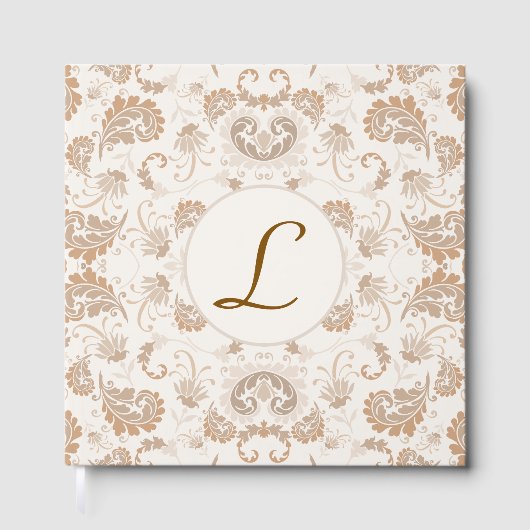 Livre D'or Paisley en Beige esthétique moderne Tan Brown Init (Recto)