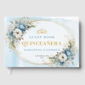 Livre D'or Pale Blue Gold Eucalyptus Boho Guest Book Quince (Recto)