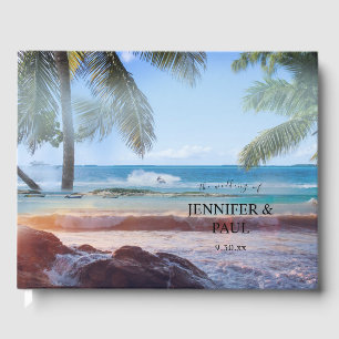 Livre D'or Palm de plage tropicale Destination Mariage
