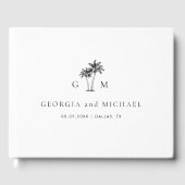 Livre D'or Palm Tree Monogram Elegant Beach Wedding (Recto)