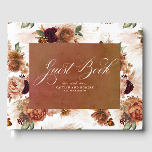 Livre D'or Pampas Grass Terracotta Boho Mariage Floral