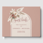 Livre D'or Pampas rose Dusty Roses Boho Arch Mariage (Recto)