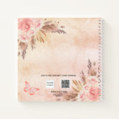 Livre d'or pampas rose rousse papillon (Dos)