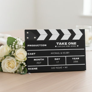 Livre D'or Panneau de clap de mariage de film cinématographiq