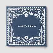 Livre D'or Papel Picado Boda Mexican Rustic Blue Wedding (Verso)