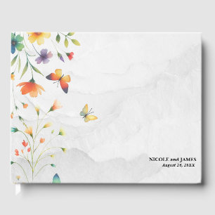 Livre D'or Papillon floral aquarelle coloré