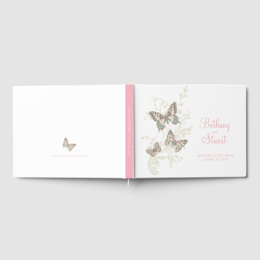 Livre D'or papillons d'art mariage tourbillonne (Complet)