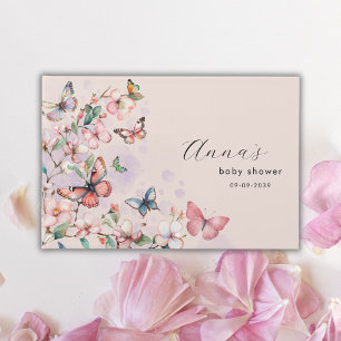 Livre D'or Papillons en fleurs de cerisier rose pâle Nom