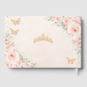Livre D'or Papillons floraux rose pâle Quinceanera (Verso)