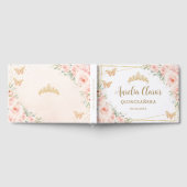 Livre D'or Papillons floraux rose pâle Quinceanera (Complet)