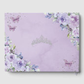 Livre D'or Papillons floraux violets Lilac Silver QUINCEAÑERA (Verso)