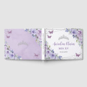 Livre D'or Papillons floraux violets Lilac Silver QUINCEAÑERA (Complet)