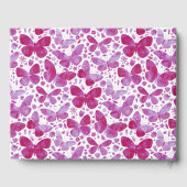 Livre D'or Papillons modernes Aquarelle Magenta Rose (Verso)