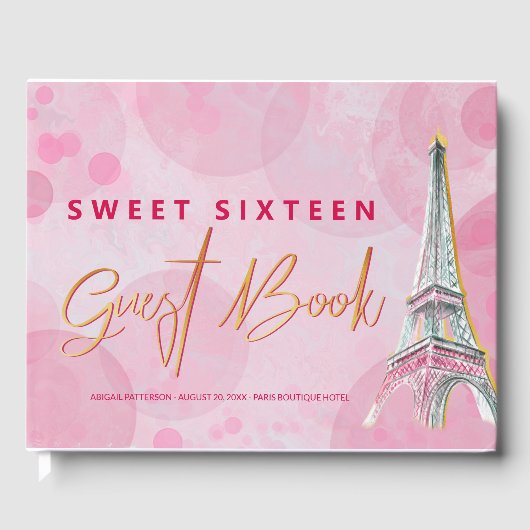 Livre D'or Paris Tour Eiffel Or Rose Ooh La Custom (Recto)