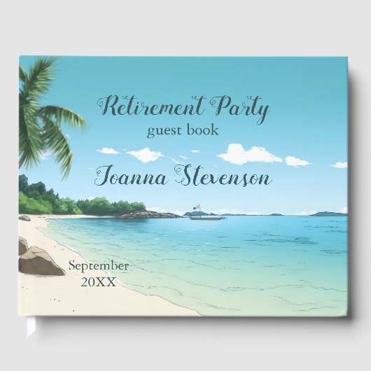 Livre D'or Parti de retraite Tropical Beach Palm Trees (Recto)