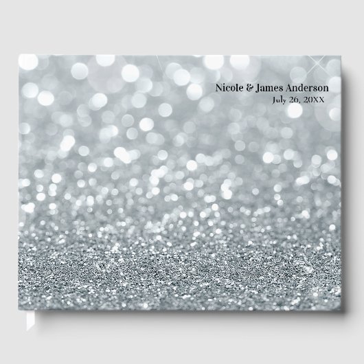 Livre D'or Parties scintillant blanche Bokeh Glam Sparkle Mar (Recto)