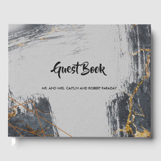 Livre D'or Parties scintillant de marbre géométrique