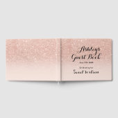 Livre D'or Parties scintillant d'or rose en faux girly modern (Complet)