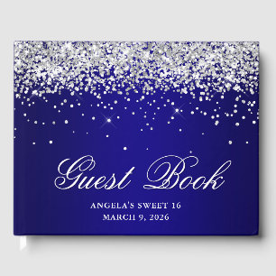 Livre D'or Parties scintillant en argent Indigo Blue Ombre Sw