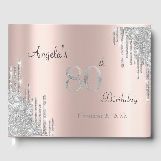 Livre D'or Parties scintillant en argent Rose Gold 80e (Recto)