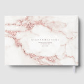 Livre D'or Parties scintillant en marbre moderne Mariage Rose (Verso)